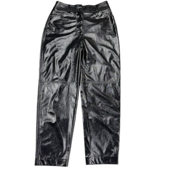 Aritzia Wilfred Funk Pant High-Rise Glossy Vinyl Black Pants - Picture 4 of 9